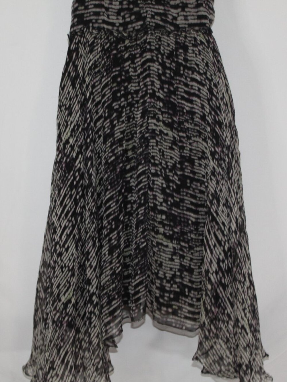 Vintage 90s DKNY silk fairy hem dress striped v-neck grunge fairy grunge flowy - Picture 5 of 15